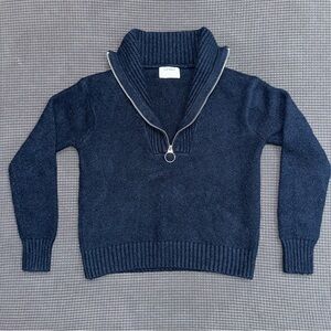Old Navy Womens Small Navy Blue Quarter Zip Knit Sweater Ribbed Collar